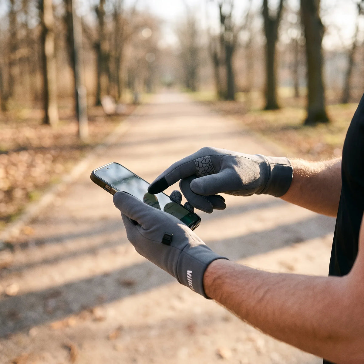 Langfinger-Fahrradhandschuhe mit Touchscreen-Funktion