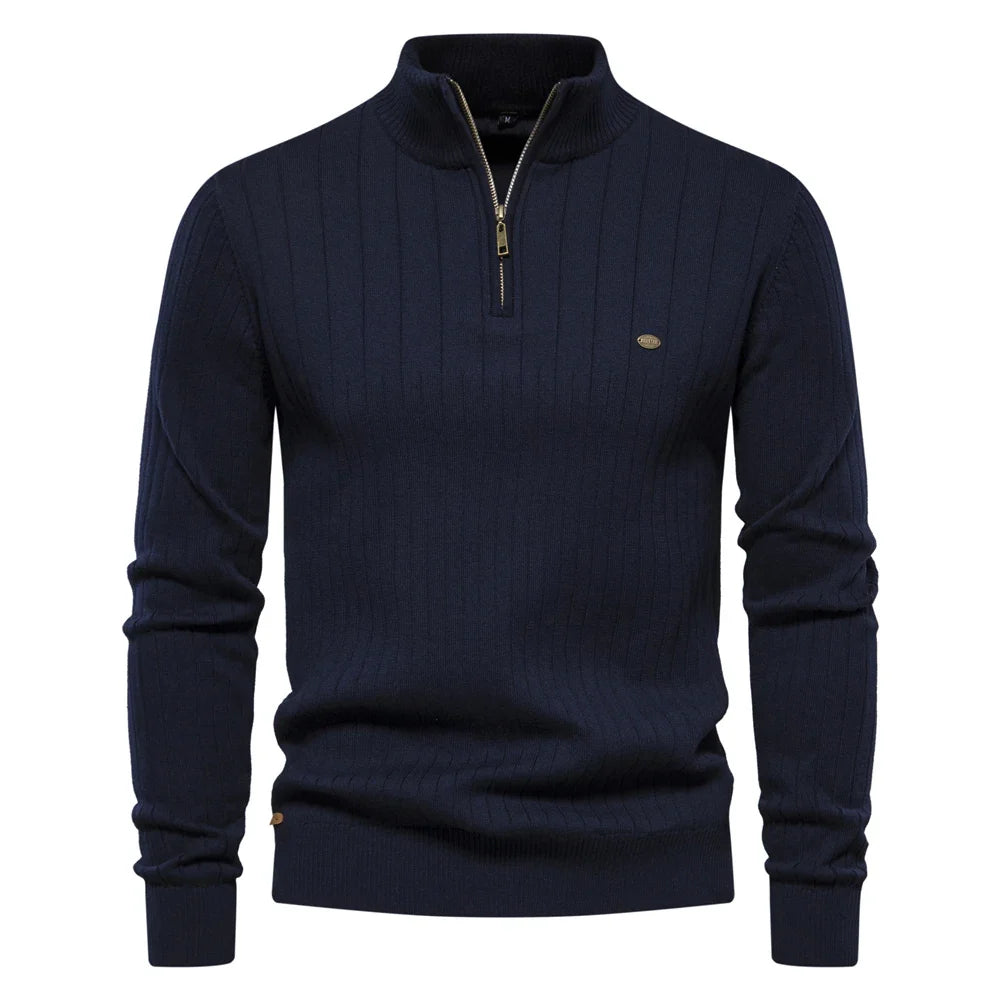 Lässiger Herren-Strickpullover mit Reißverschluss