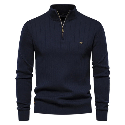 Lässiger Herren-Strickpullover mit Reißverschluss