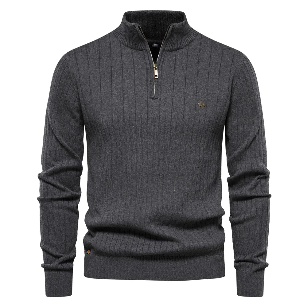 Lässiger Herren-Strickpullover mit Reißverschluss