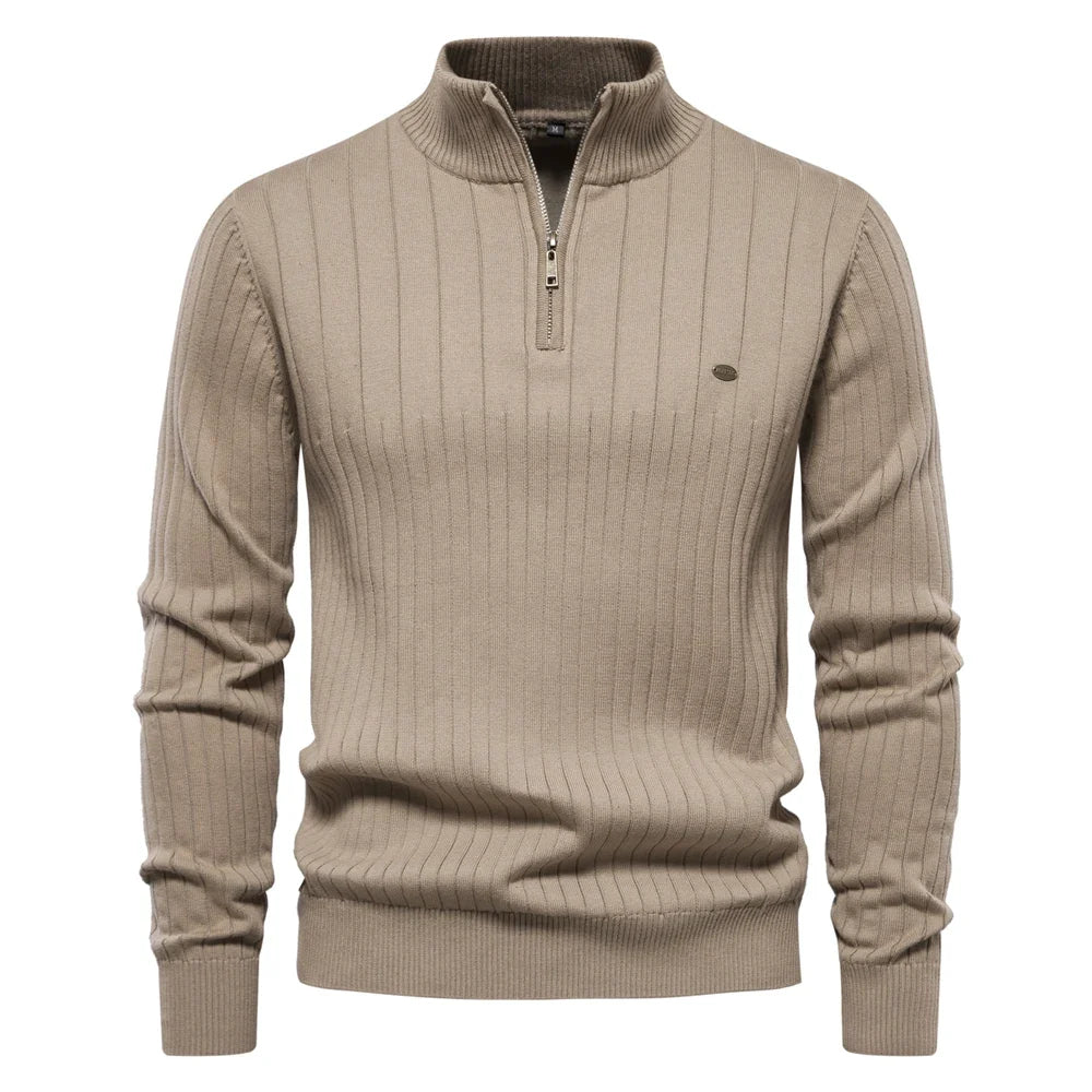 Lässiger Herren-Strickpullover mit Reißverschluss