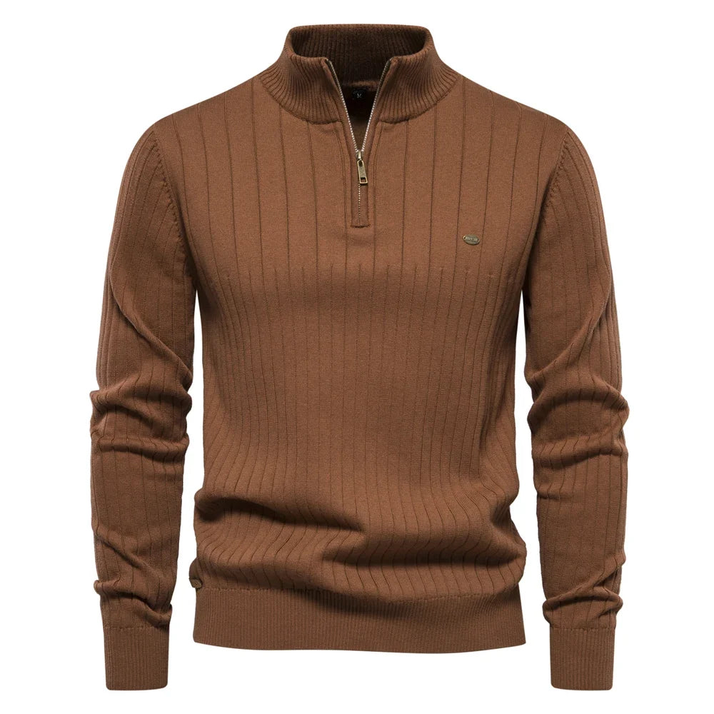Lässiger Herren-Strickpullover mit Reißverschluss