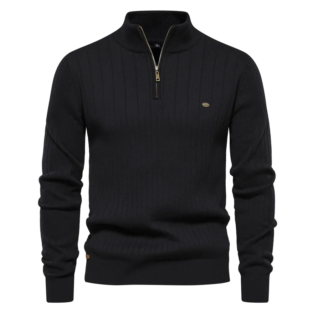 Lässiger Herren-Strickpullover mit Reißverschluss