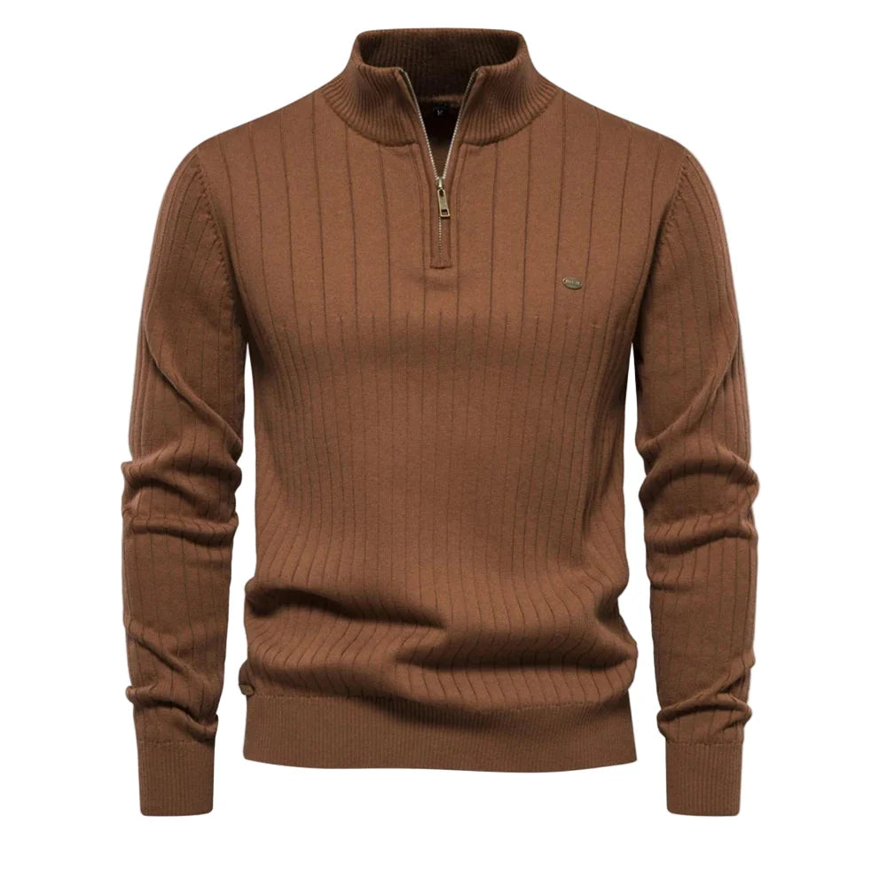 Lässiger Herren-Strickpullover mit Reißverschluss