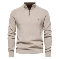 Lässige Herren-Strickjacke mit Stehkragen und Reißverschluss