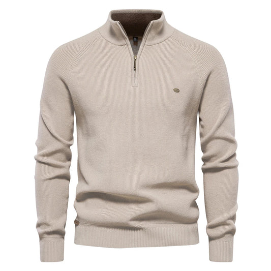 Lässige Herren-Strickjacke mit Stehkragen und Reißverschluss