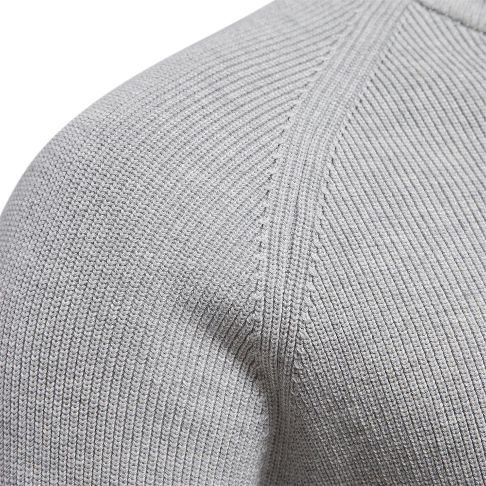 Lässige Herren-Strickjacke mit Stehkragen und Reißverschluss