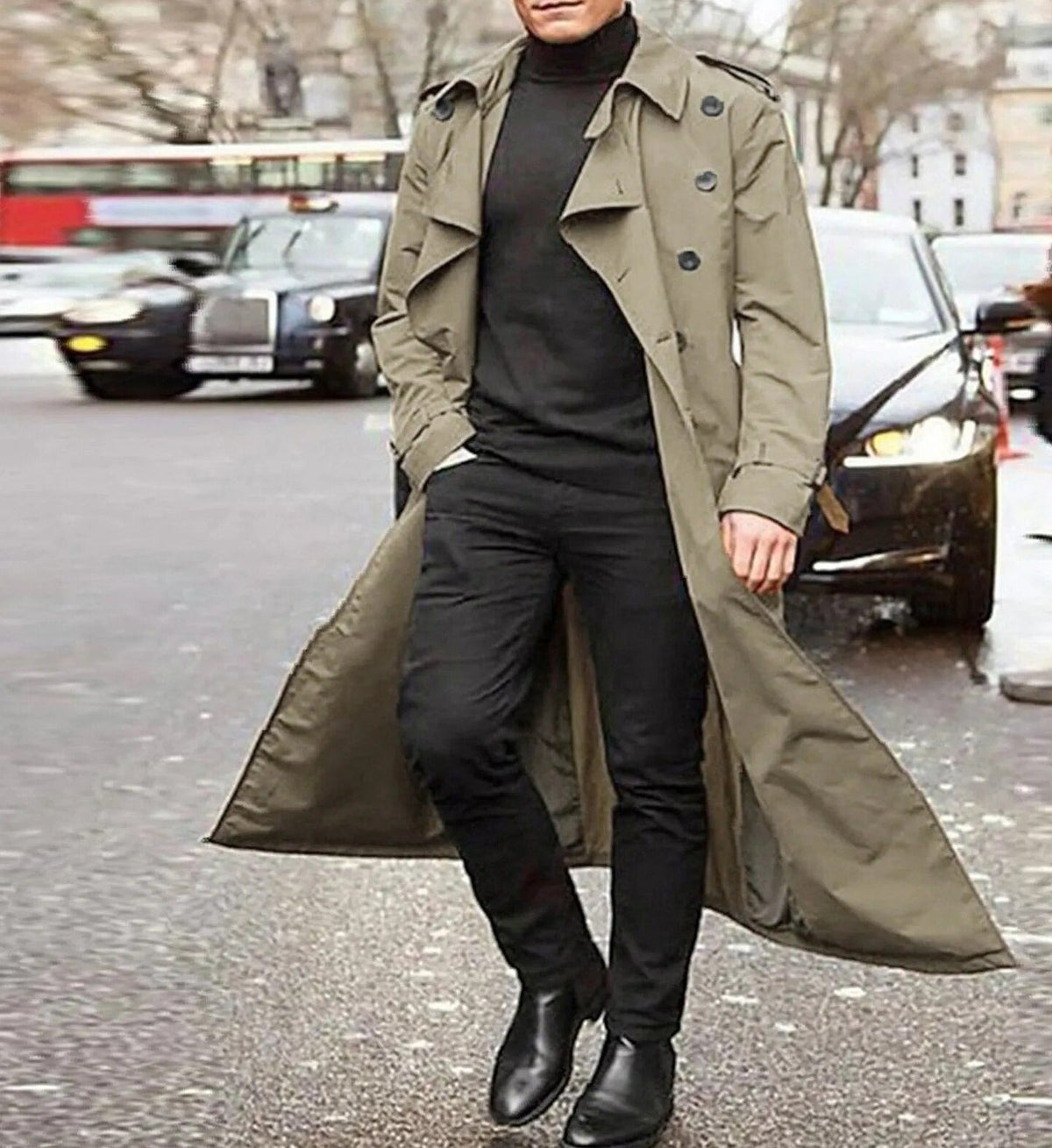 Lässiger und modischer Herren-Trenchcoat