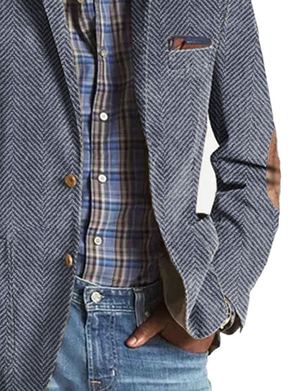 Lässiger Wildlederblazer mit Fischgrätmuster