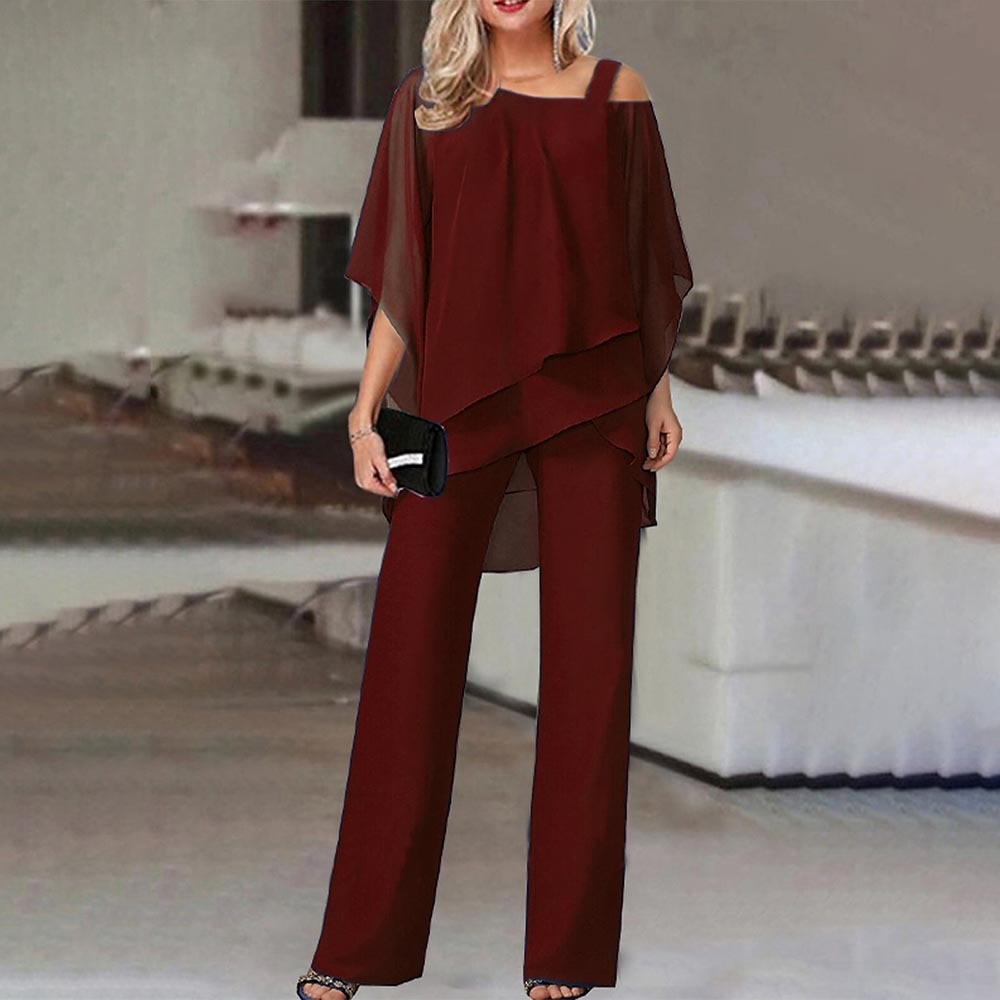 Lässiges asymmetrisches Zweiteiler-Set für Damen