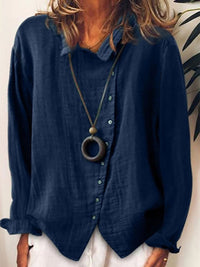 Lässiges Damen-Longshirt aus Baumwolle und Leinen