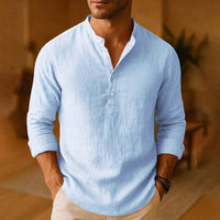 Lässiges Herren-Henleyshirt mit langen Ärmeln
