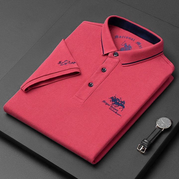 Lässiges Herren-Kurzarm-Poloshirt aus Baumwolle mit Knopfleiste
