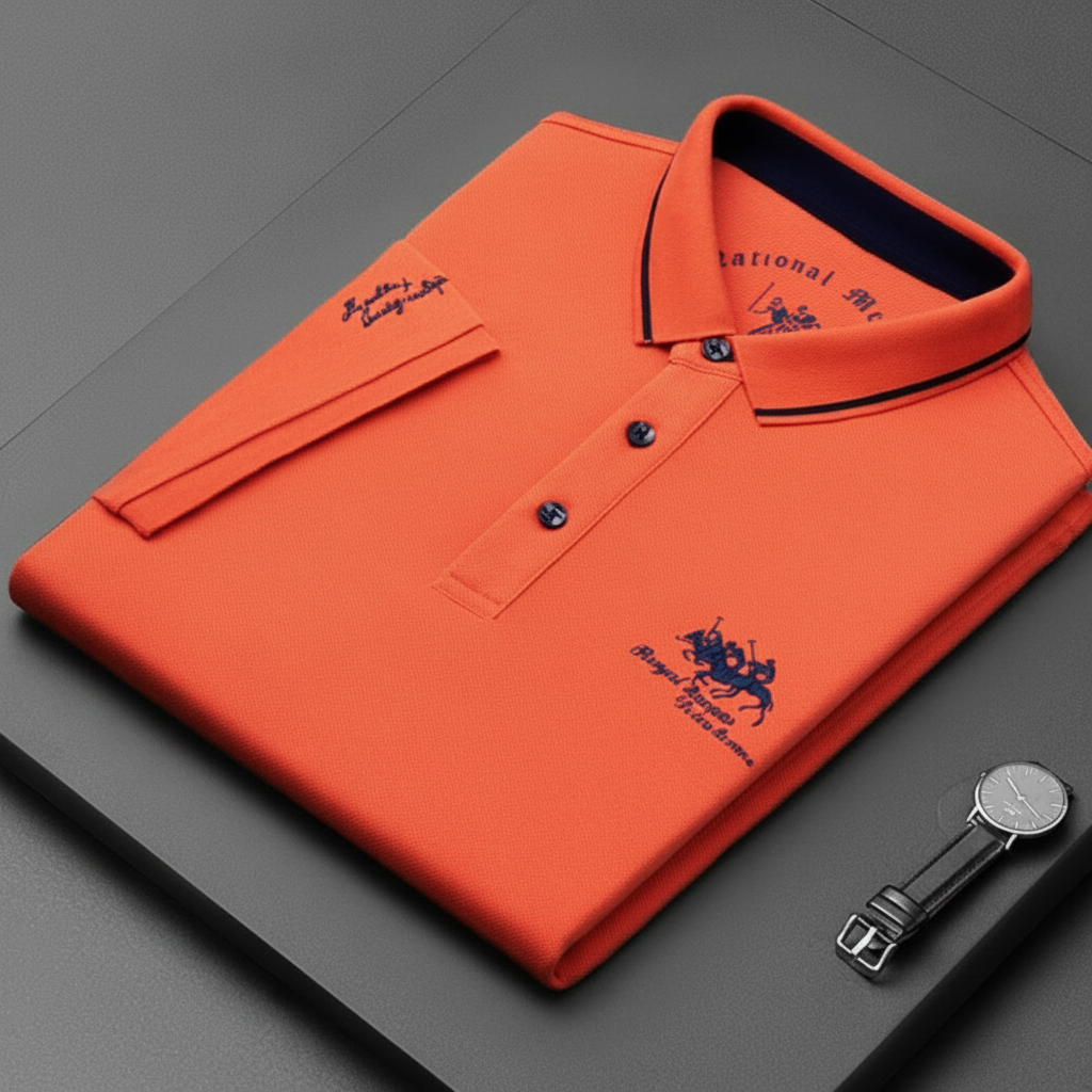 Lässiges Herren-Kurzarm-Poloshirt aus Baumwolle mit Knopfleiste