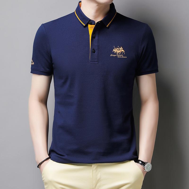 Lässiges Herren-Kurzarm-Poloshirt aus Baumwolle mit Knopfleiste