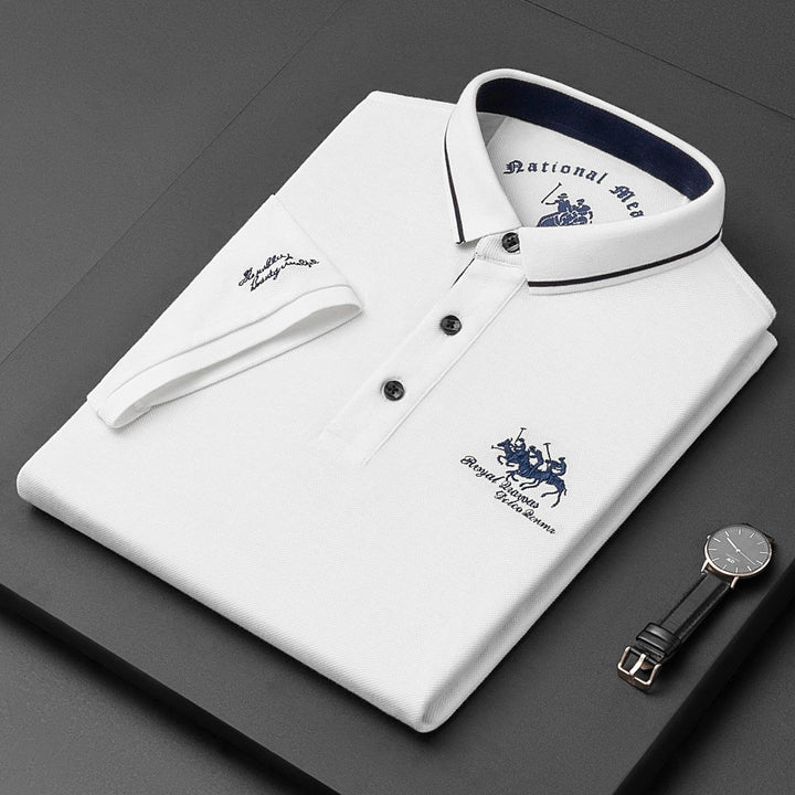 Lässiges Herren-Kurzarm-Poloshirt aus Baumwolle mit Knopfleiste