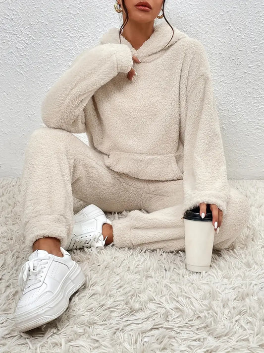 Lässiges langärmliges Hoodie-Set für Damen