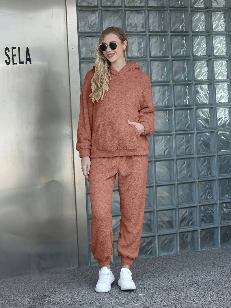 Lässiges langärmliges Hoodie-Set für Damen