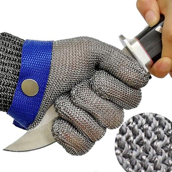 Lebensmittelechter, schnittfester Kettenhandschuh aus Edelstahl