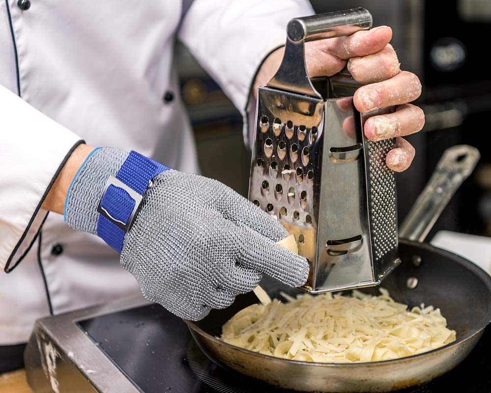 Lebensmittelechter, schnittfester Kettenhandschuh aus Edelstahl