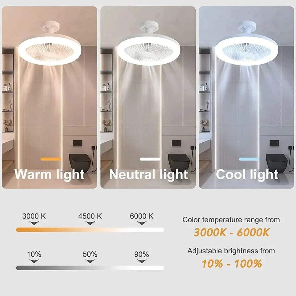 LED-Deckenventilator mit Lampe E27 für Wohnzimmer und Schlafzimmer