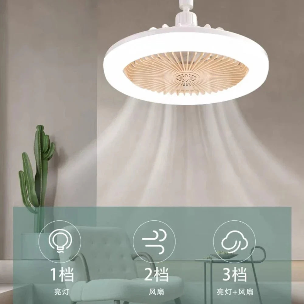 LED-Deckenventilator mit Lampe E27 für Wohnzimmer und Schlafzimmer