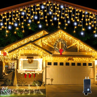 LED-Lichtervorhang für außen, warmweiß und wasserdicht
