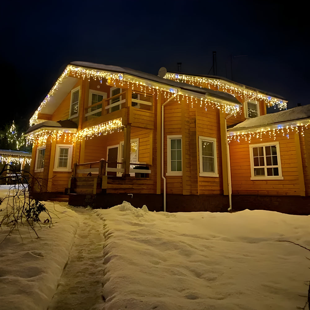 LED-Lichtervorhang für außen, warmweiß und wasserdicht