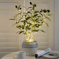 LED-Olivenzweig-Beleuchtung 70 cm | Warmweißes batteriebetriebenes Dekolicht