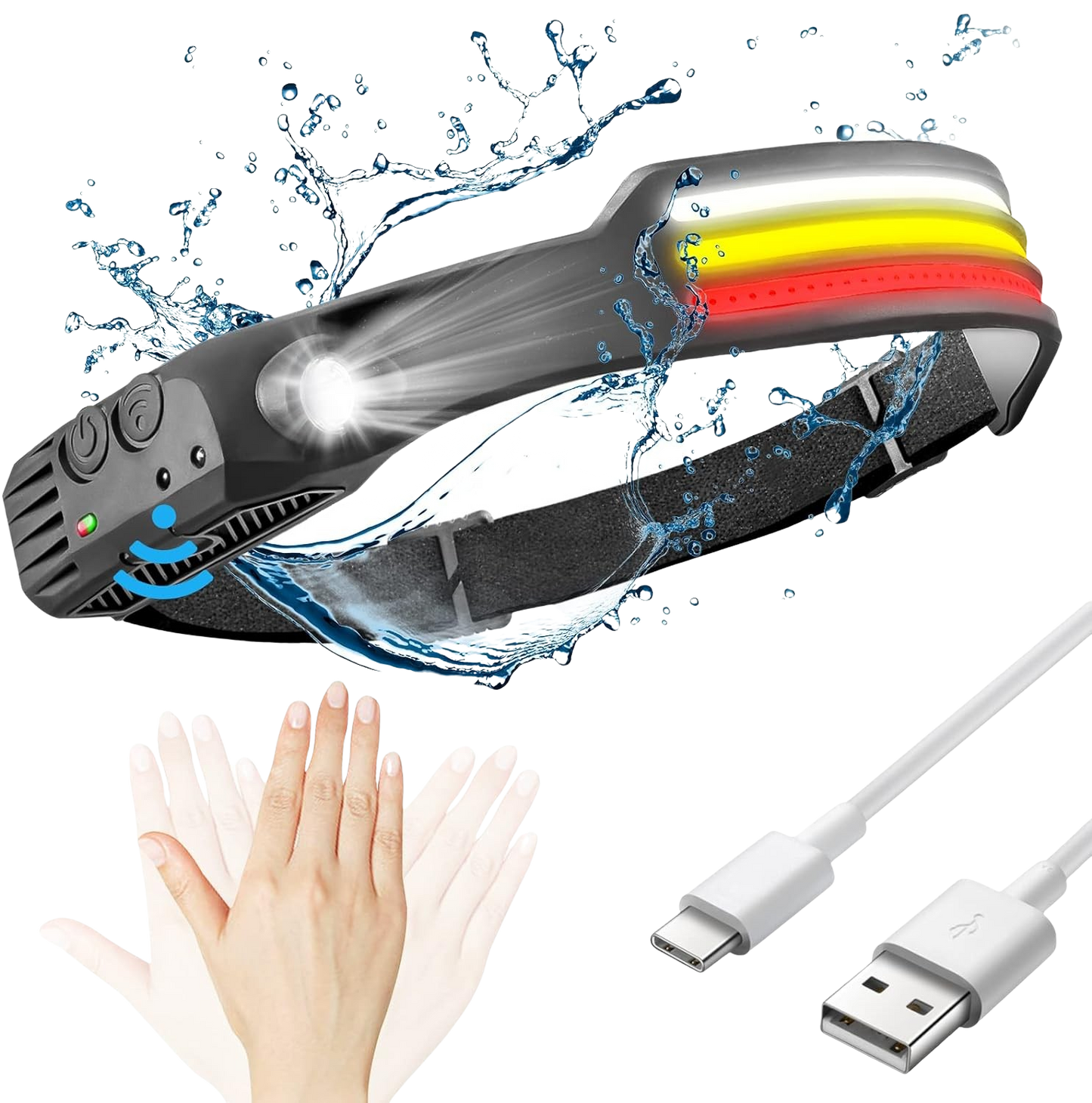 LED-Stirnlampe X3 – Wasserdichte und wiederaufladbare Kopflampe zum Laufen, Wandern und für Outdoor-Abenteuer