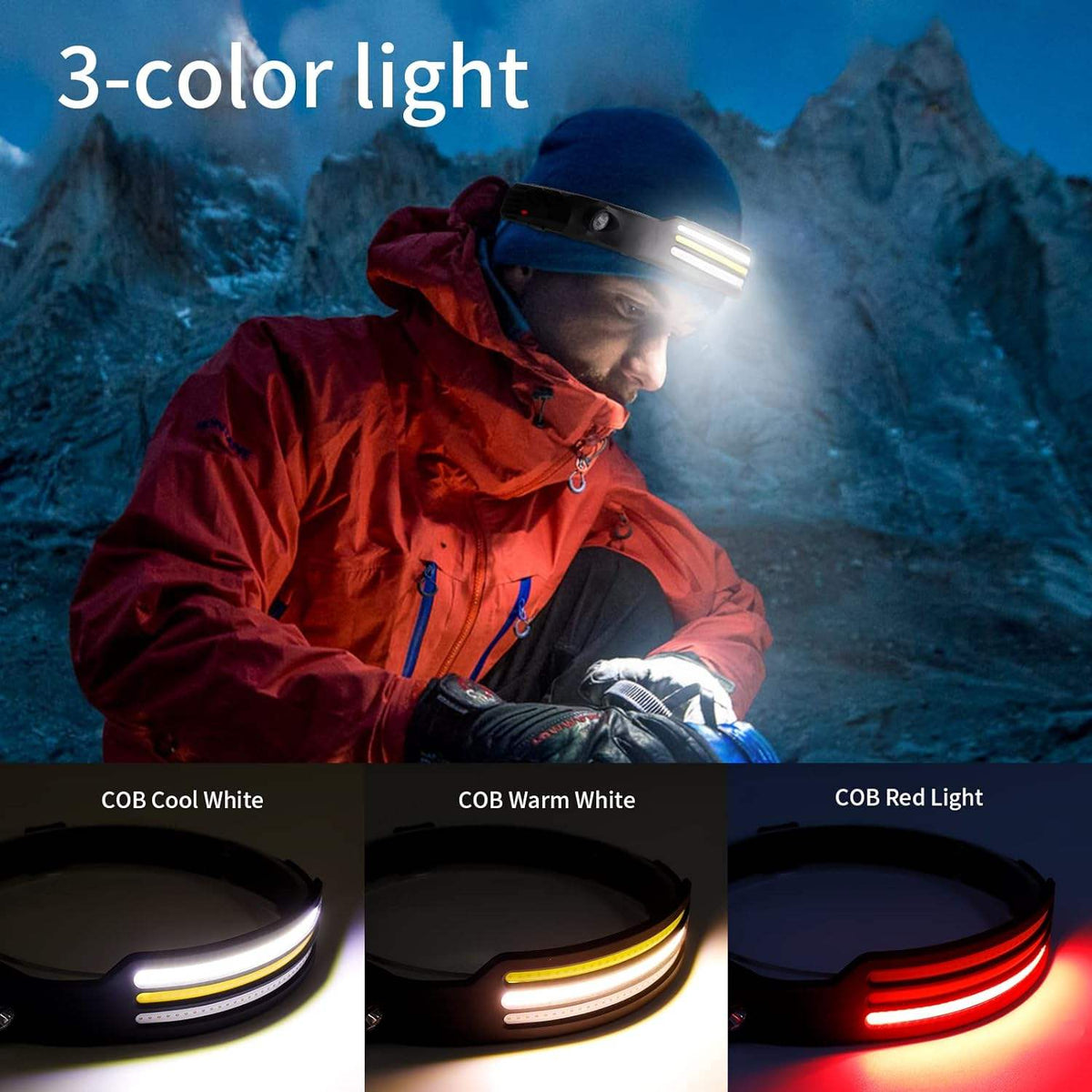 LED-Stirnlampe X3 – Wasserdichte und wiederaufladbare Kopflampe zum Laufen, Wandern und für Outdoor-Abenteuer
