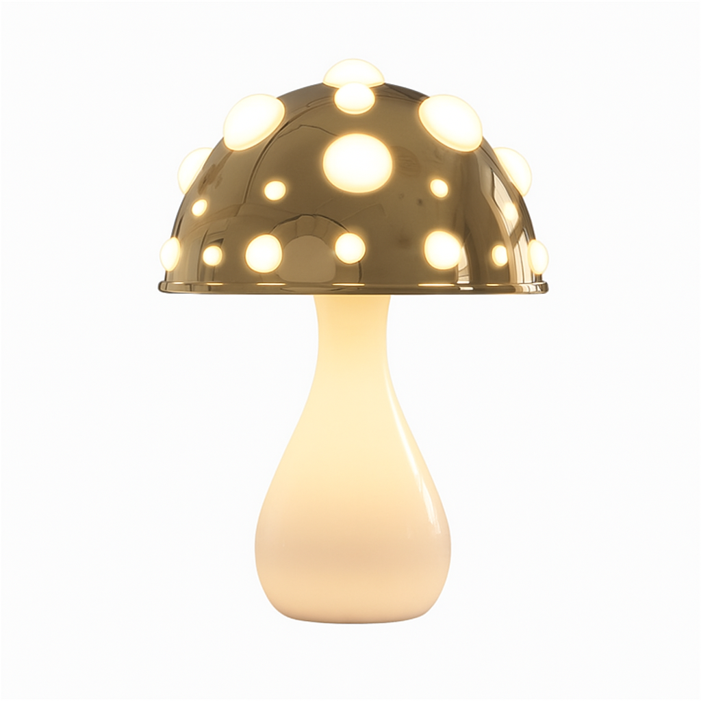 LED-Tischlampe im Pilzdesign mit warmweißem Licht