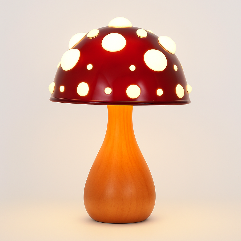 LED-Tischlampe im Pilzdesign mit warmweißem Licht