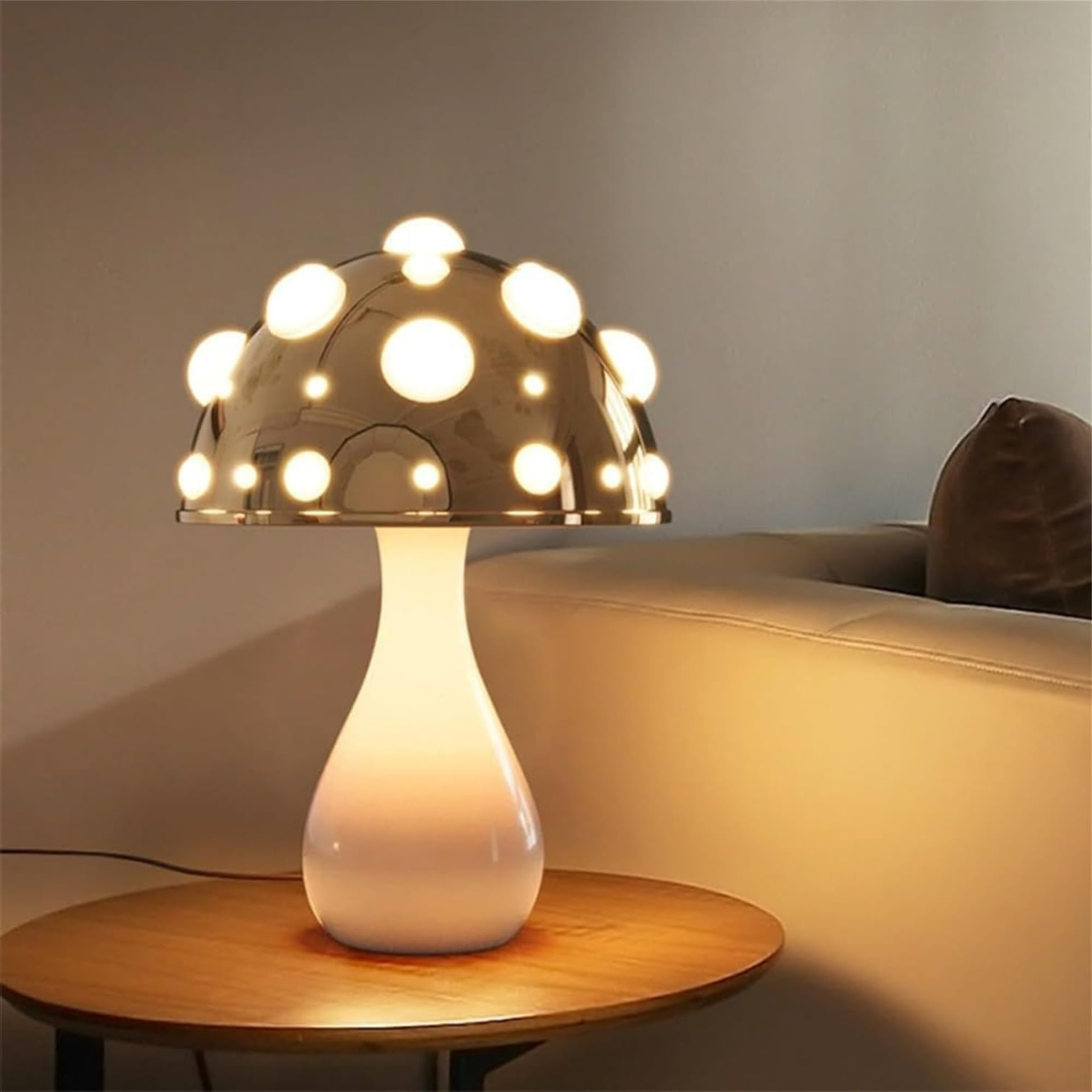 LED-Tischlampe im Pilzdesign mit warmweißem Licht