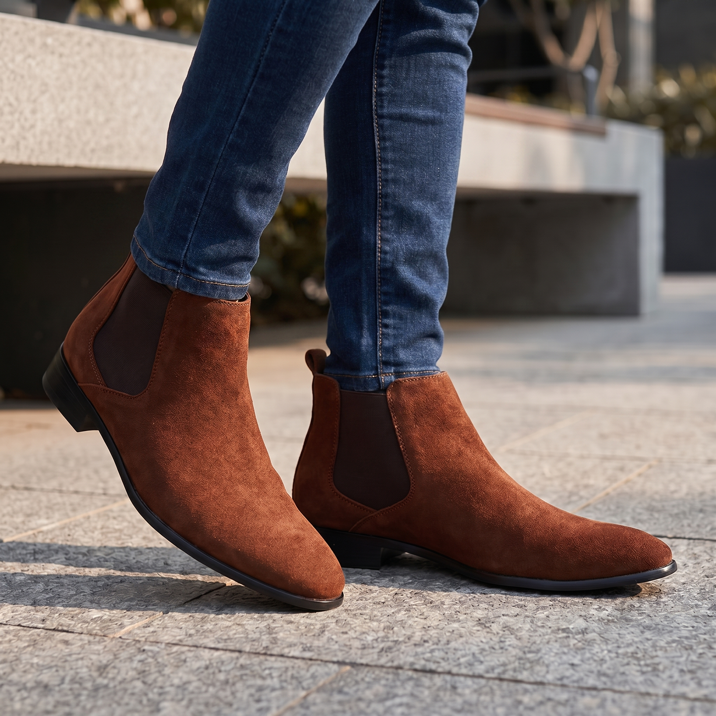 Leder-Chelsea-Boots für Herren | Zum Hineinschlüpfen | Bequeme Stiefeletten für den Alltag