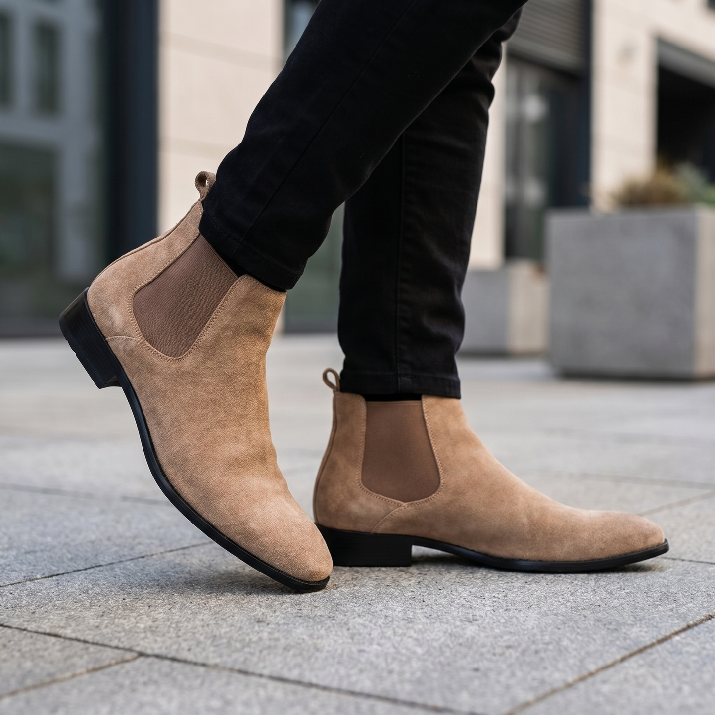 Leder-Chelsea-Boots für Herren | Zum Hineinschlüpfen | Bequeme Stiefeletten für den Alltag