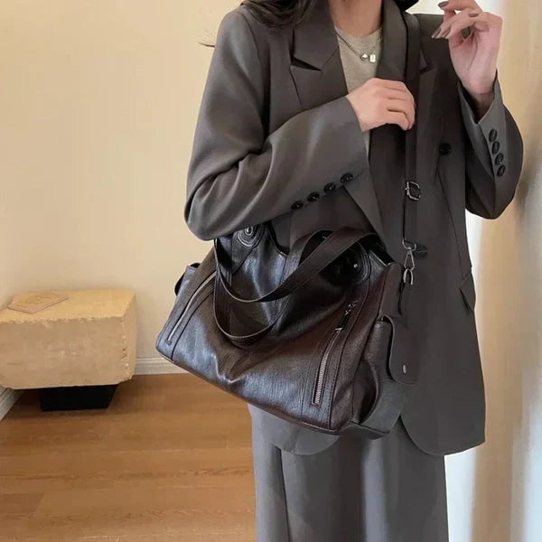Leder-Einkaufstasche im zeitlosen Design | Valenza