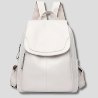 Leder-Rucksack für Damen mit sicherem Verschluss und Prägedetail