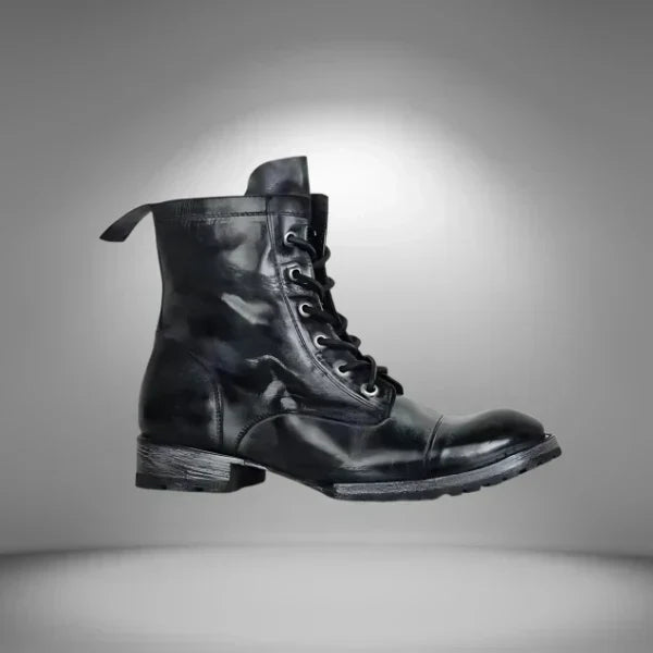 Leder-Schnürstiefel für Damen mit Zehenkappe