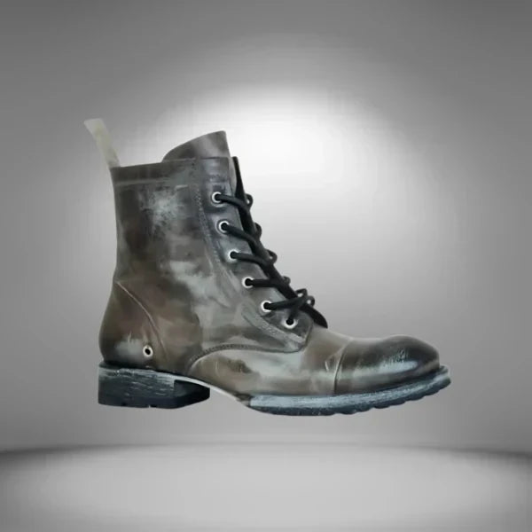 Leder-Schnürstiefel für Damen mit Zehenkappe