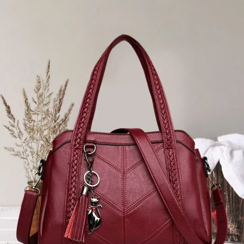 Lederhandtasche mit großem Fassungsvermögen