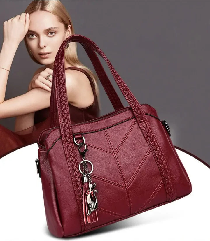 Lederhandtasche mit großem Fassungsvermögen