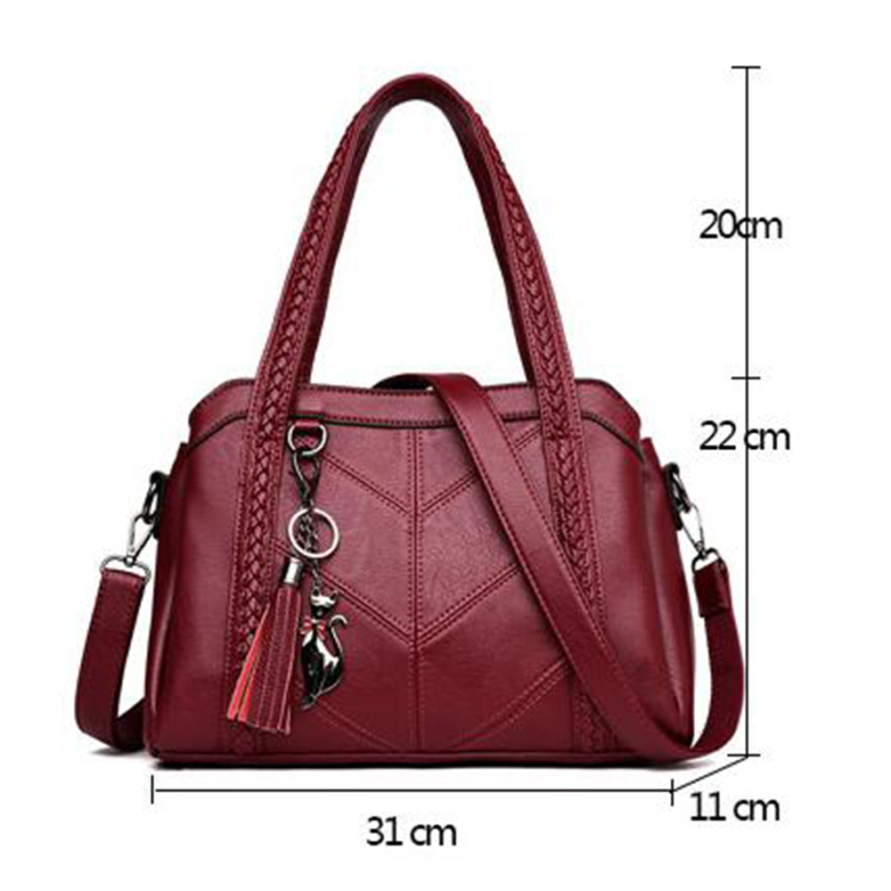 Lederhandtasche mit großem Fassungsvermögen