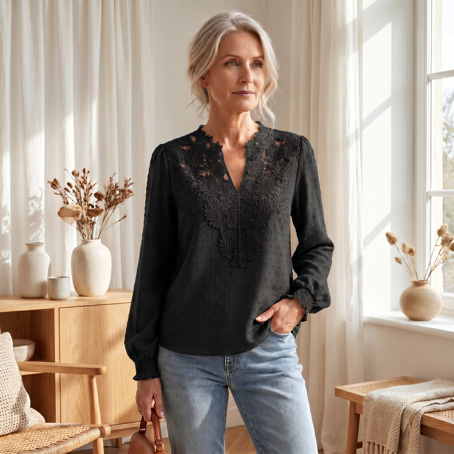 Leichte, atmungsaktive Damenbluse | Tailliertes, elegantes Sommertop