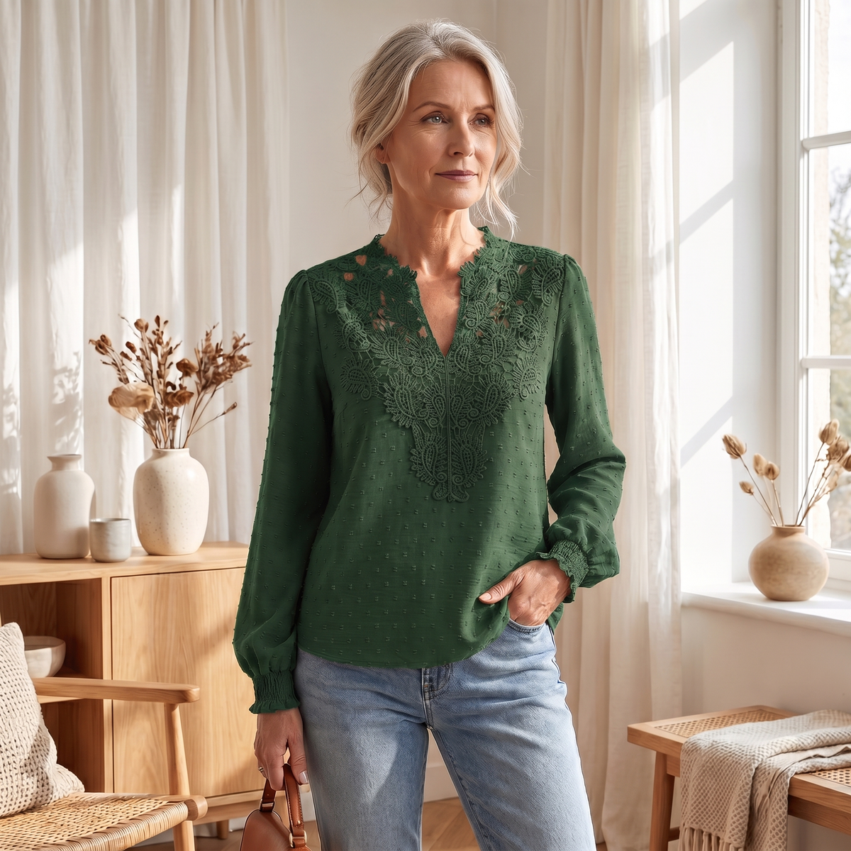 Leichte, atmungsaktive Damenbluse | Tailliertes, elegantes Sommertop