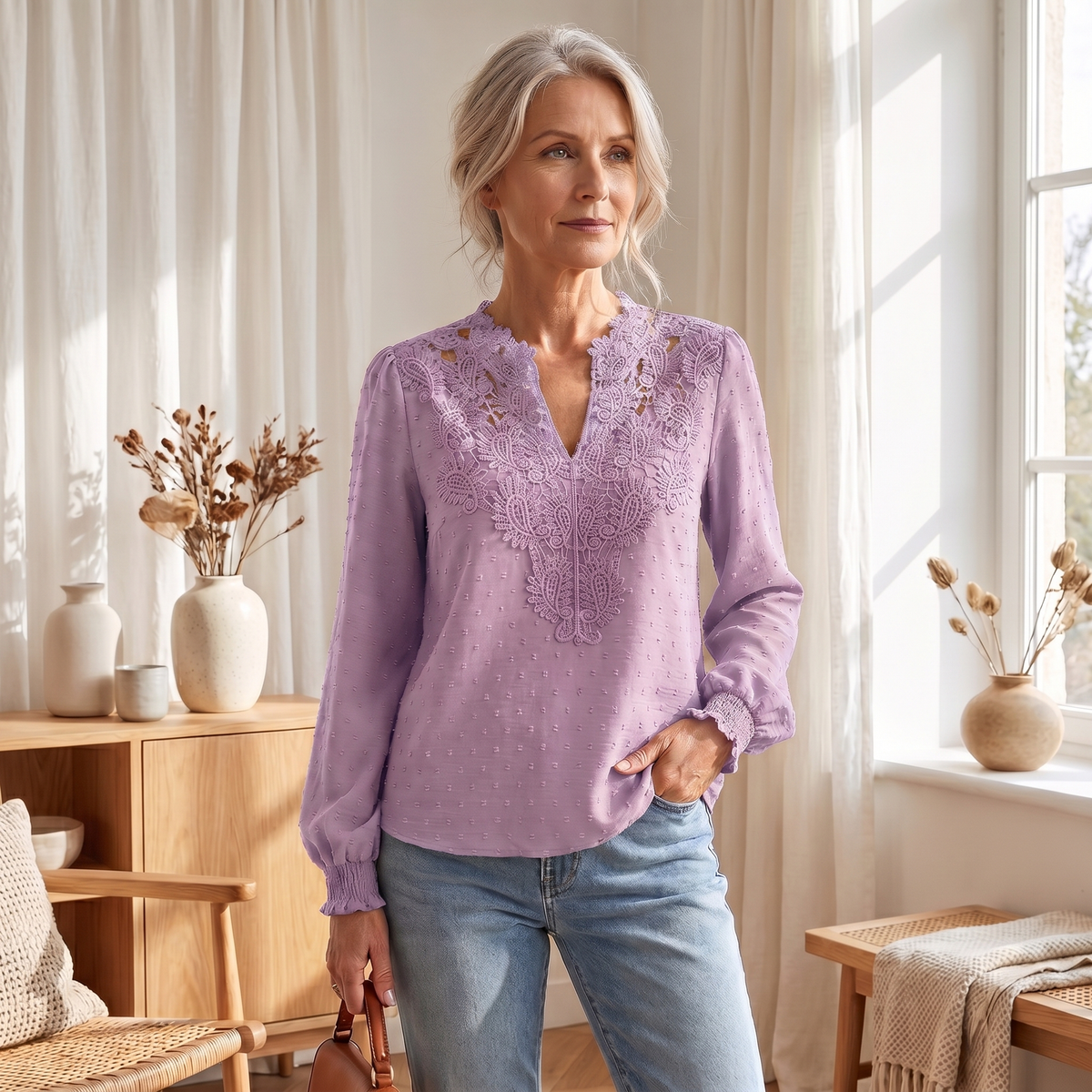Leichte, atmungsaktive Damenbluse | Tailliertes, elegantes Sommertop