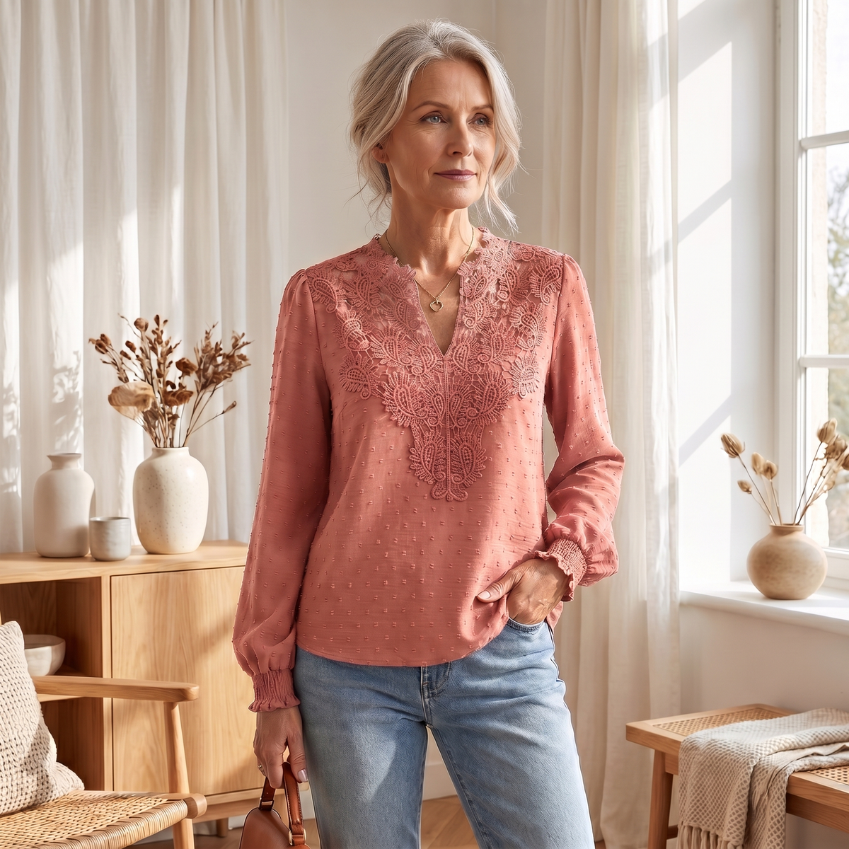 Leichte, atmungsaktive Damenbluse | Tailliertes, elegantes Sommertop