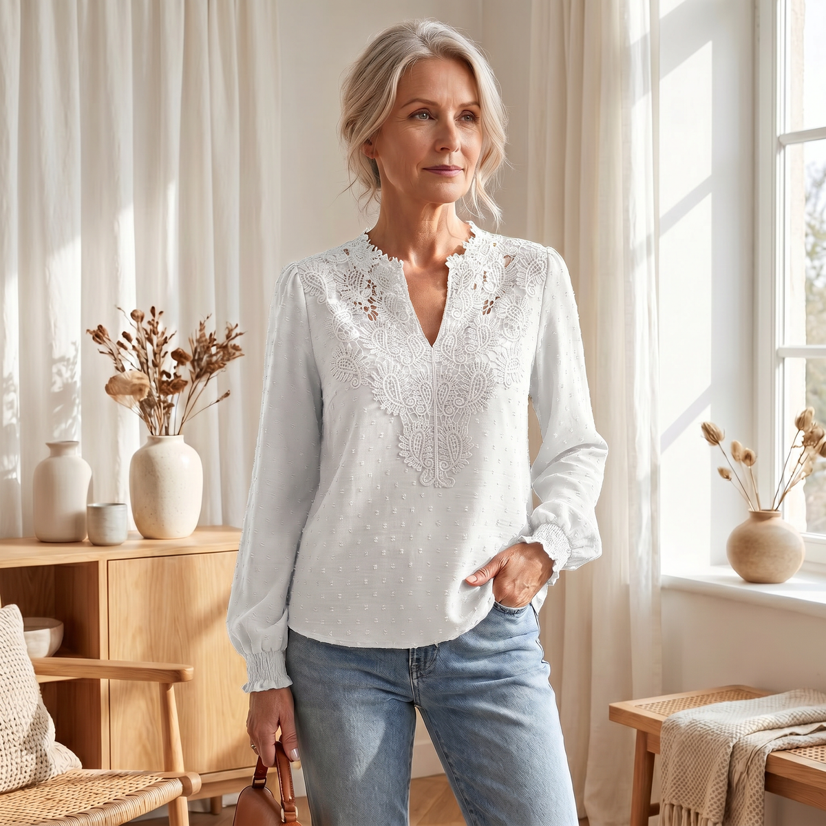 Leichte, atmungsaktive Damenbluse | Tailliertes, elegantes Sommertop