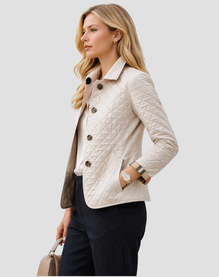 Leichte Damen-Steppjacke für die Übergangszeit mit Knopfleiste
