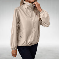 Leichter Damen-Windbreaker mit Stehkragen und Reißverschluss